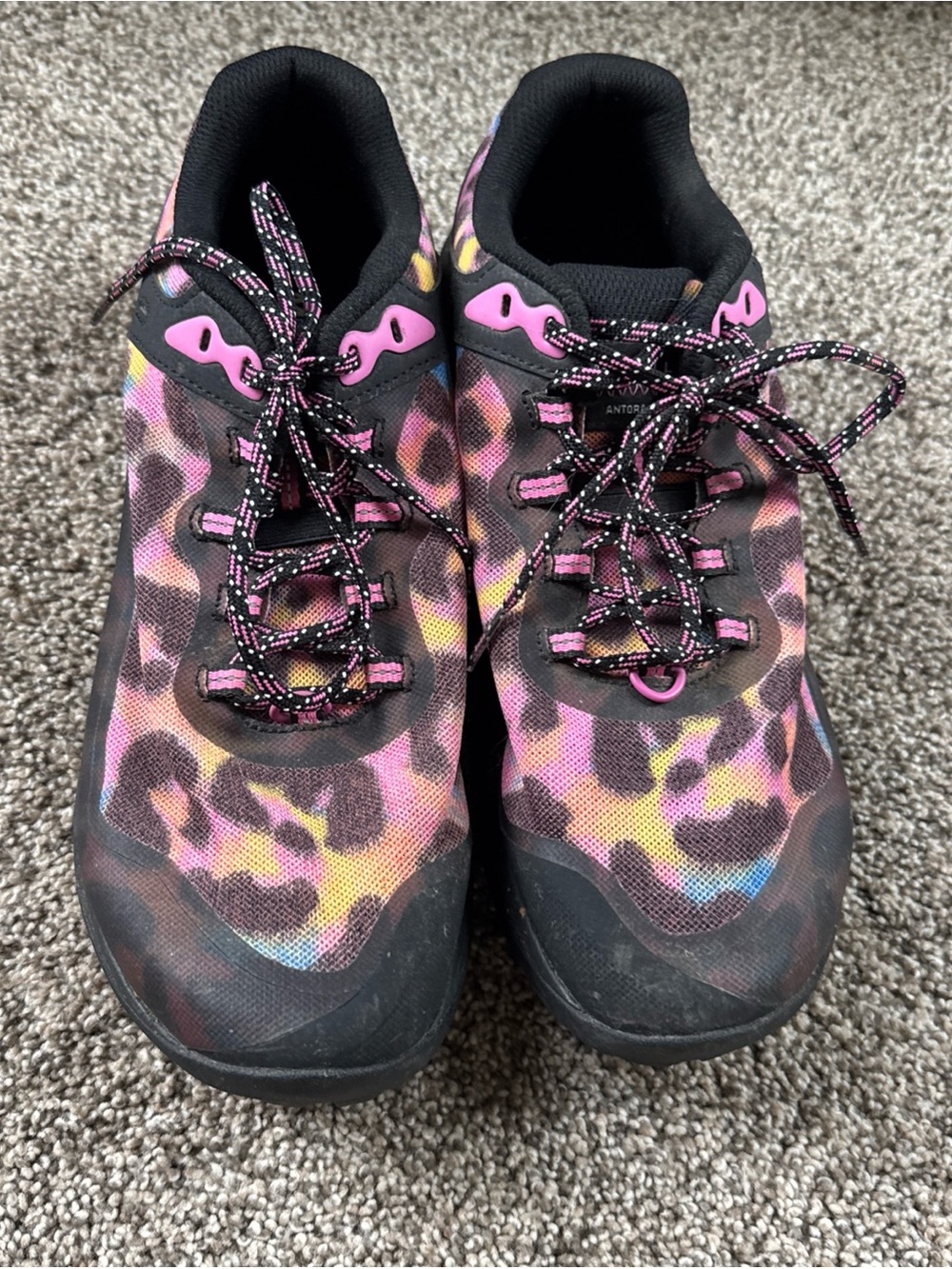 Merrell Antora 3 Women's USA 11 Pink Multi Leopard-Print Trail Shoes EUC - Picture 2 of 7
